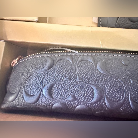 NWT COACH CF467 Boxed Pencil Case ID Lanyard Set in Signature Leather - Picture 5 of 8